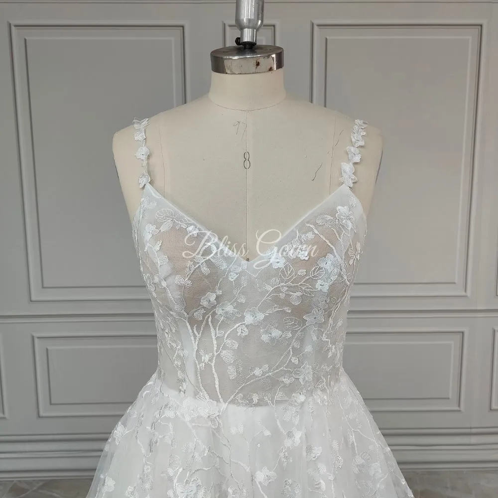 A-Line Floral Sequin Splendor