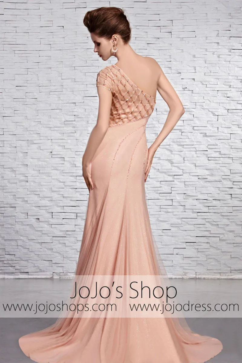 Blush Pink Grecian Formal Pageant Home Coming Dress CX881521