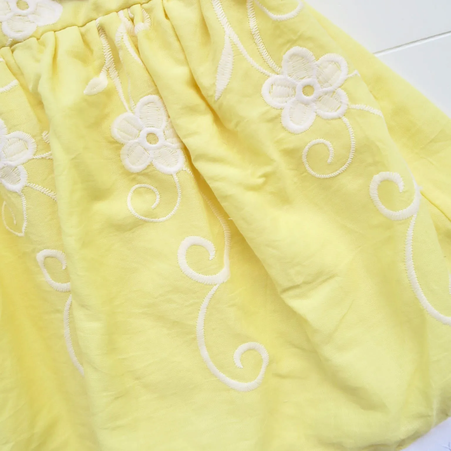 Periwinkle Dress in Yellow Fancy Lace