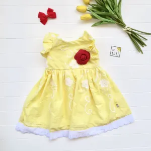Periwinkle Dress in Yellow Fancy Lace
