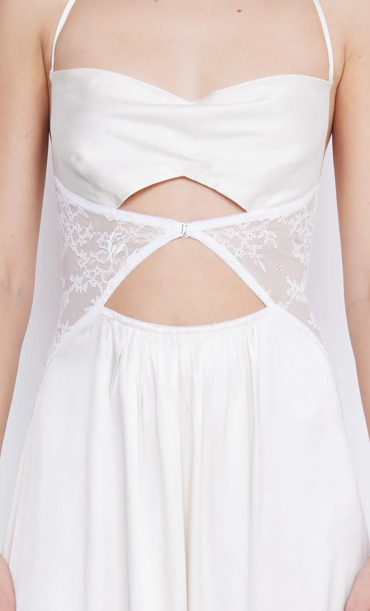 SANTAL HALTER MAXI DRESS - IVORY