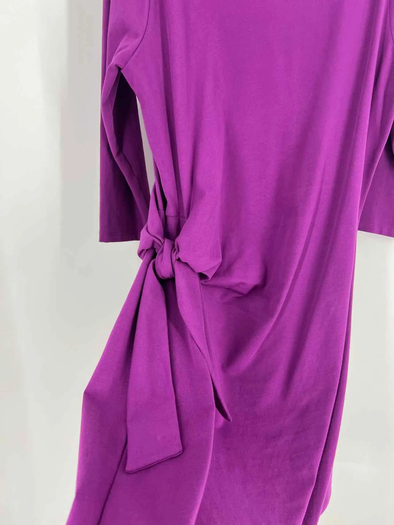 Size L Purple Solid Knot Dresses Dress
