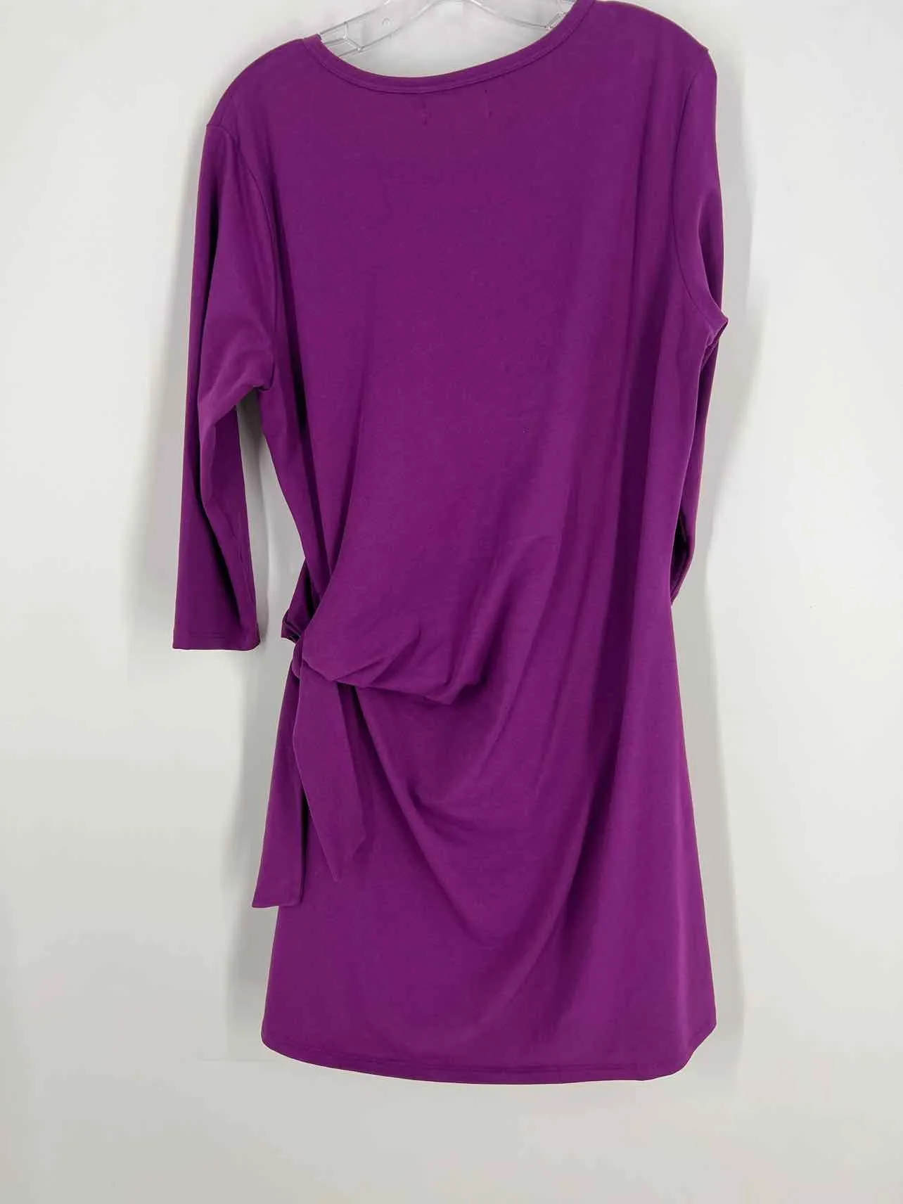 Size L Purple Solid Knot Dresses Dress