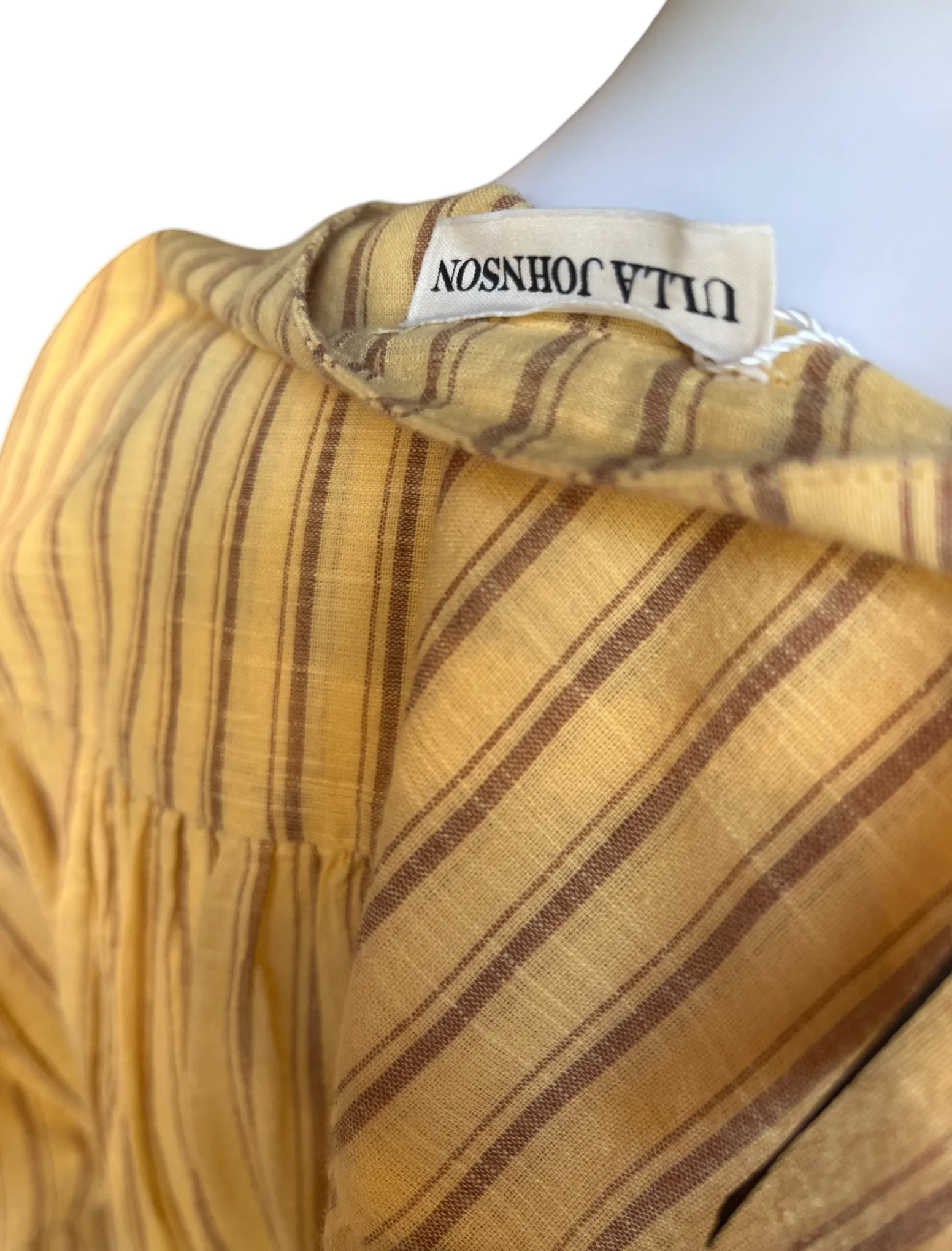 Ulla Johnson Rabea Striped Dress In Yellow /6